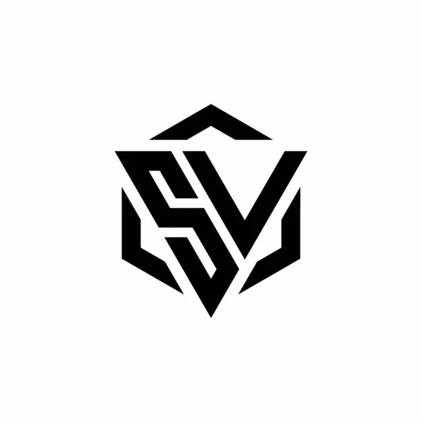 Logo Monogram Háromszög Hatszög Modern Design Sablon Elszigetelt Fehér Háttér — Stock Vector