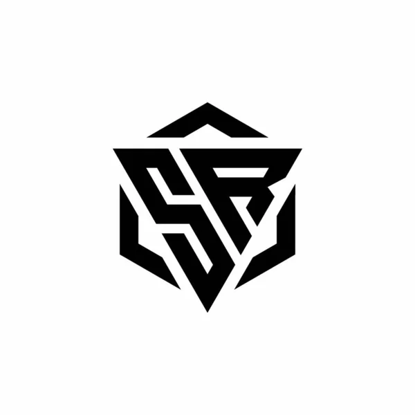 삼각형 육각형 디자인 템플릿을 Logo Monogram 배경에 — 스톡 벡터