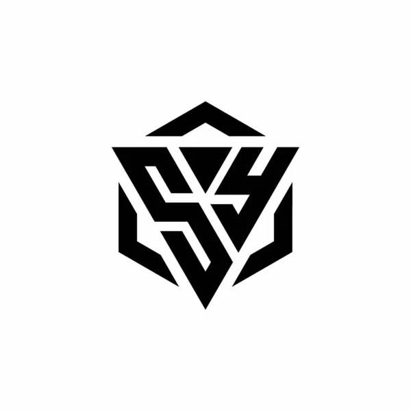 Logo Monogram Met Driehoek Zeshoek Modern Design Template Geïsoleerd Witte — Stockvector