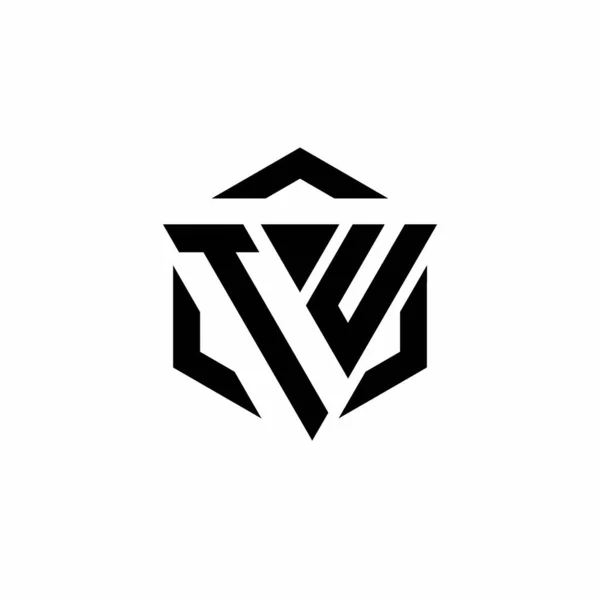 Logo Monograma Com Triângulo Hexágono Modelo Design Moderno Isolado Fundo — Vetor de Stock