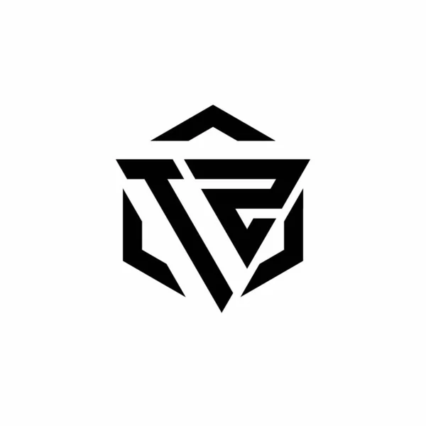 Monogramme Logo Avec Triangle Hexagone Design Moderne Isolé Sur Fond — Image vectorielle