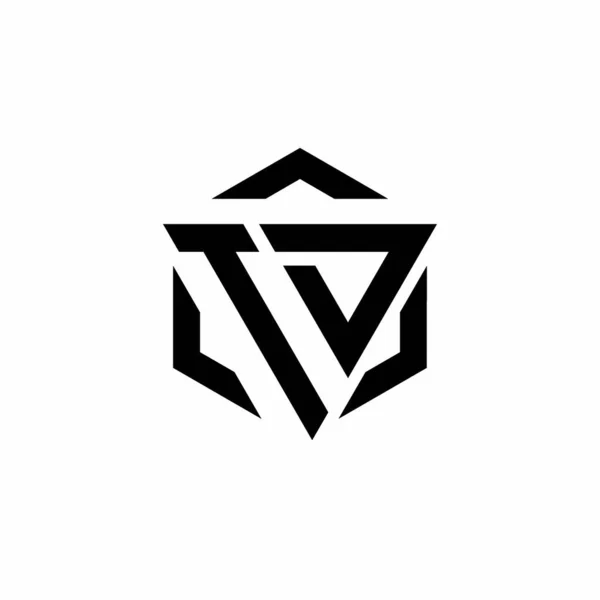 Logo Monogram Triangle Hexagon Modern Design Template Isolated White Background — Stock Vector