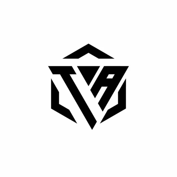 Logo Monogramme Avec Triangle Hexagone Modèle Conception Moderne Isolé Sur — Image vectorielle