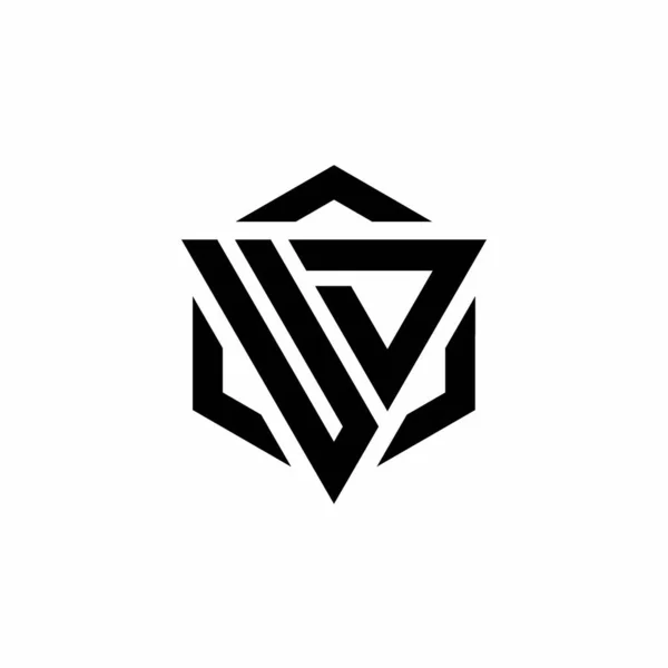 Logo Monogramă Triunghi Șablon Design Modern Hexagon Izolat Fundal Alb — Vector de stoc