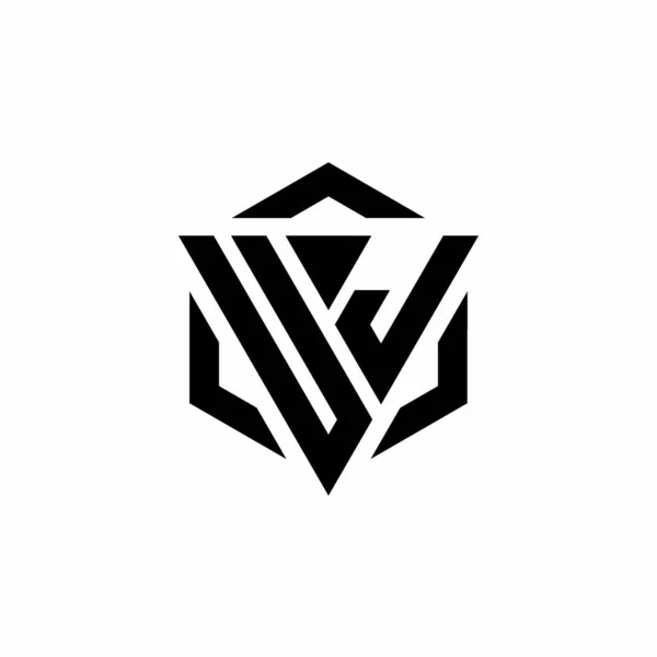 Monogramme Logo Avec Triangle Hexagone Design Moderne Isolé Sur Fond — Image vectorielle