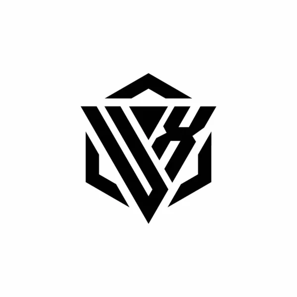 Logo Monograma Con Plantilla Diseño Moderno Triangular Hexágono Aislado Sobre — Vector de stock