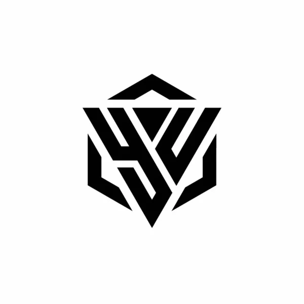 Monogramme Logo Avec Triangle Hexagone Design Moderne Isolé Sur Fond — Image vectorielle