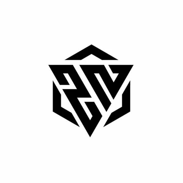 Monogramme Logo Avec Triangle Hexagone Design Moderne Isolé Sur Fond — Image vectorielle