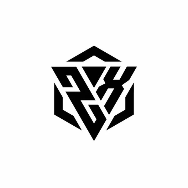 Monogramme Logo Avec Triangle Hexagone Design Moderne Isolé Sur Fond — Image vectorielle