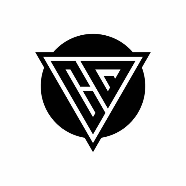 Logotyp Med Negativ Utrymme Triangel Och Cirkel Form Design Mall — Stock vektor
