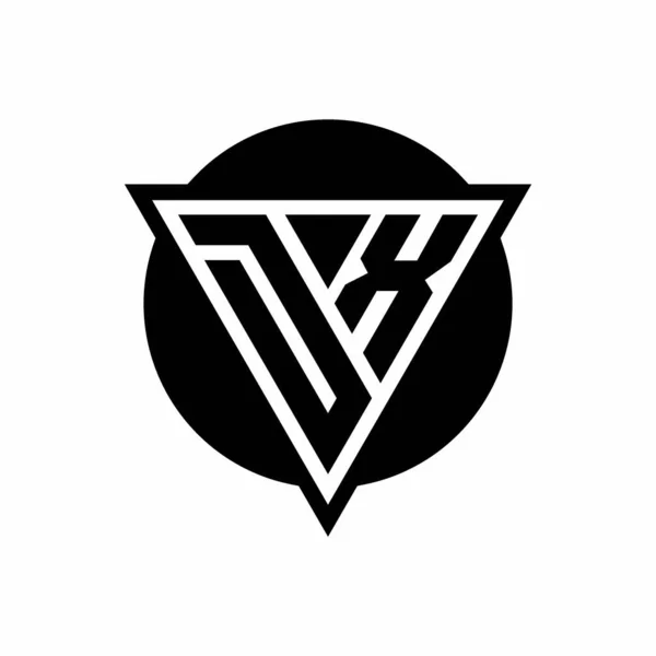 Logotipo Com Triângulo Espaço Negativo Modelo Design Forma Círculo Isolado —  Vetores de Stock