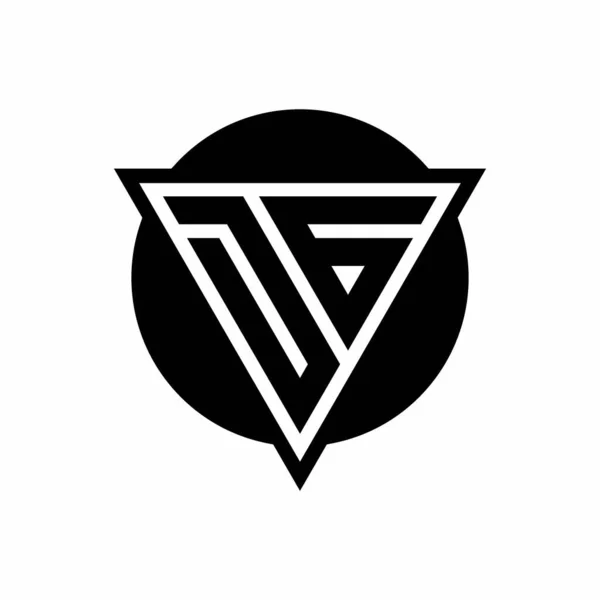 Mal Utforming Logo Med Negativ Triangel Rom Sirkel Isolert Hvit – stockvektor