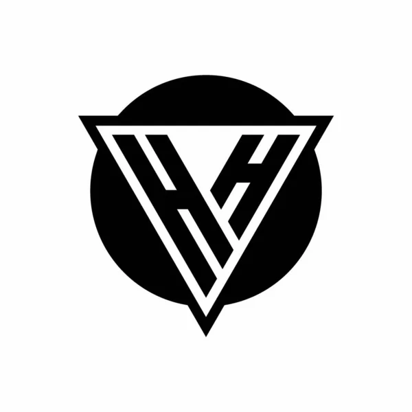 Logo Ujemnym Trójkątem Przestrzennym Szablonem Kształtu Okręgu Izolowanym Białym Tle — Wektor stockowy