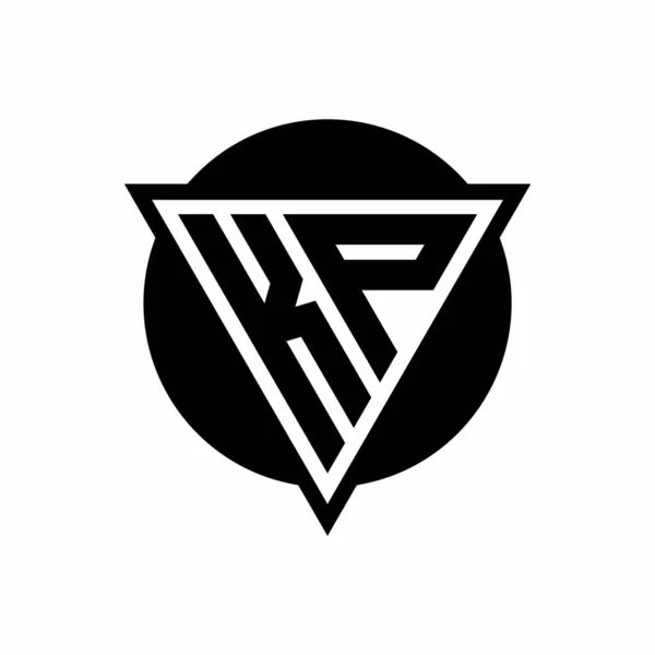Eksi Boşluk Üçgenli Logosu Beyaz Arkaplanda Izole Edilmiş Çember Şekil — Stok Vektör