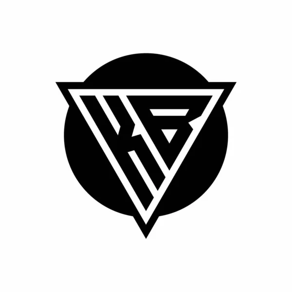 Logo Ujemnym Trójkątem Przestrzennym Szablonem Kształtu Okręgu Izolowanym Białym Tle — Wektor stockowy