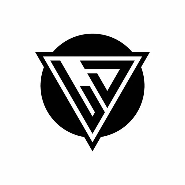 Logotipo Con Triángulo Espacio Negativo Plantilla Diseño Forma Círculo Aislado — Vector de stock