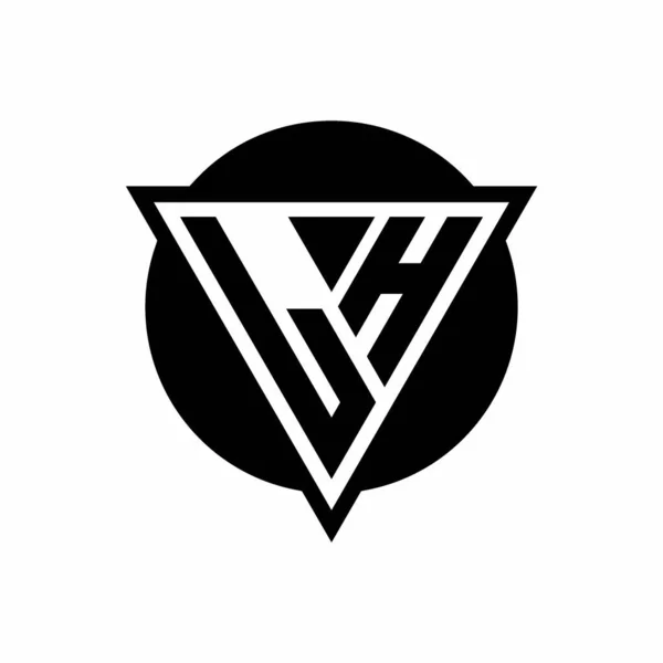 Λογότυπο Αρνητικό Τριγωνικό Χώρο Και Σχήμα Κύκλου Πρότυπο Σχεδιασμού Απομονωμένο — Διανυσματικό Αρχείο
