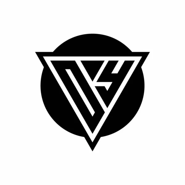 Логотип Негативным Пространственным Треугольником Шаблоном Формы Круга Изолирован Белом Фоне — стоковый вектор