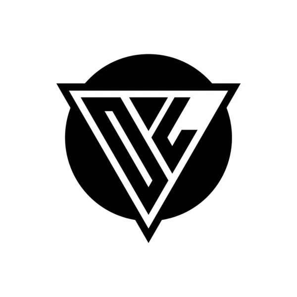 Logo Avec Triangle Espace Négatif Gabarit Forme Circulaire Isolé Sur — Image vectorielle