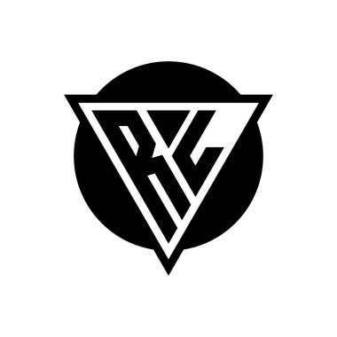 Beyaz arkaplanda izole edilmiş RL logosu ve çember şekil şablonu