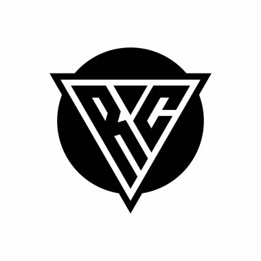 Beyaz arkaplanda izole edilmiş RC logosu ve çember şekil şablonu