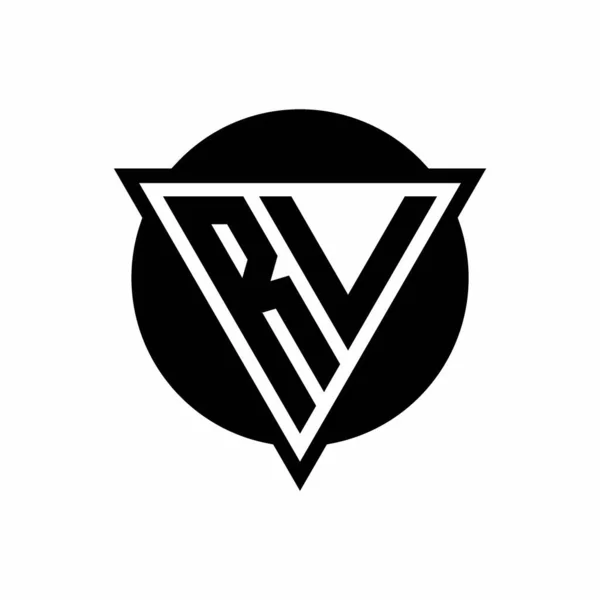 Logotipo Con Triángulo Espacio Negativo Plantilla Diseño Forma Círculo Aislado — Archivo Imágenes Vectoriales