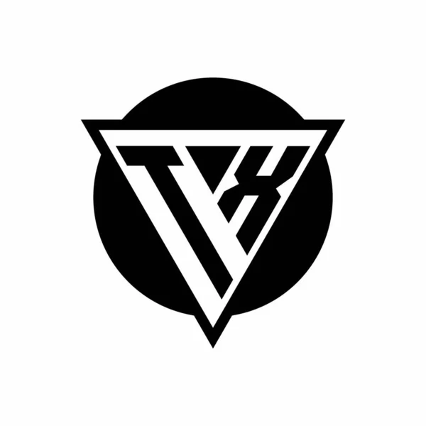 Logo Con Triángulo Espacio Negativo Plantilla Diseño Forma Círculo Aislado — Vector de stock