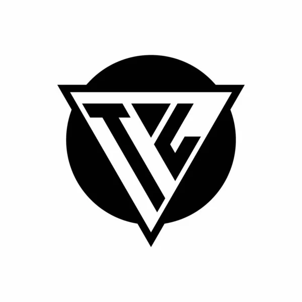 Logotipo Com Triângulo Espaço Negativo Modelo Design Forma Círculo Isolado —  Vetores de Stock