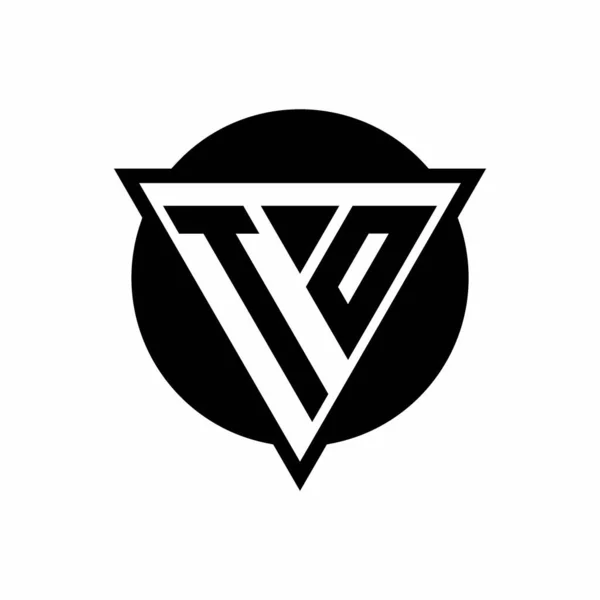 Logotipo Con Triángulo Espacio Negativo Plantilla Diseño Forma Círculo Aislado — Archivo Imágenes Vectoriales