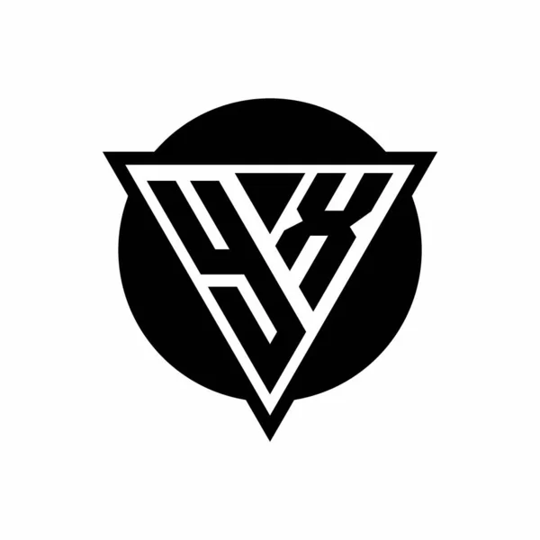 Logotyp Med Negativ Utrymme Triangel Och Cirkel Form Design Mall — Stock vektor