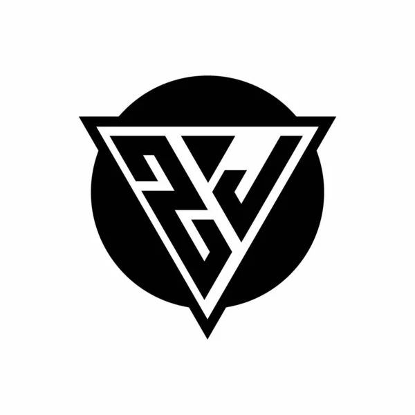 Logo Mit Negativem Raumdreieck Und Kreisförmiger Designvorlage Isoliert Auf Weißem — Stockvektor