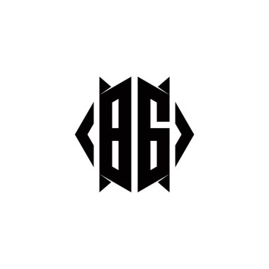 Kalkan şekilli BG logo monogramı şablon vektör simgesini modern tasarlar