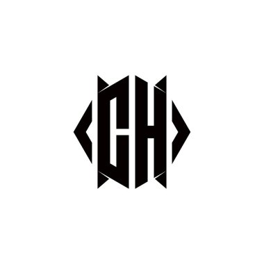 Kalkan şekilli CH logo monogramı şablon vektör simgesi modern dizayn eder