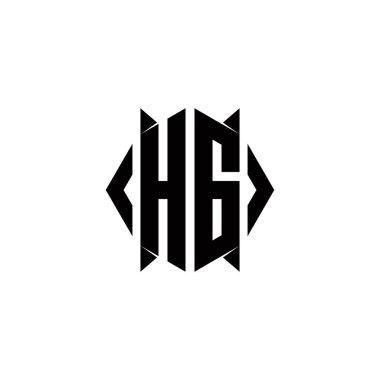 Kalkan şekilli HG logo monogramı şablon vektör simgesini modern tasarlar