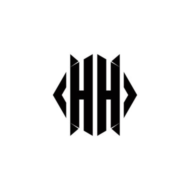 Kalkan şekilli HH logo monogramı şablon vektör simgesini modern tasarlar