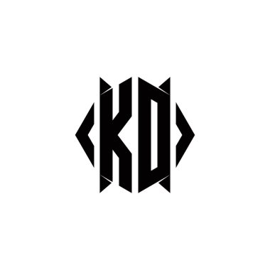 Kalkan şekilli KD logo monogramı şablon vektör simgesini modern tasarlar