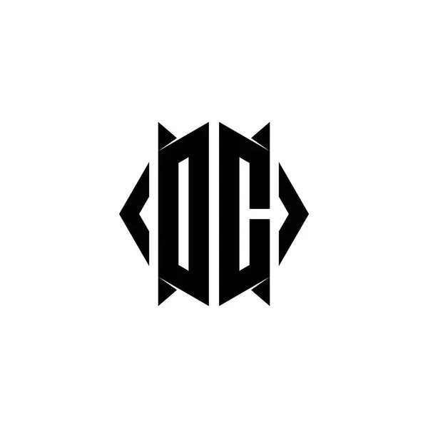 Monogramme Logo Avec Modèle Formes Bouclier Icône Vectorielle Moderne — Image vectorielle