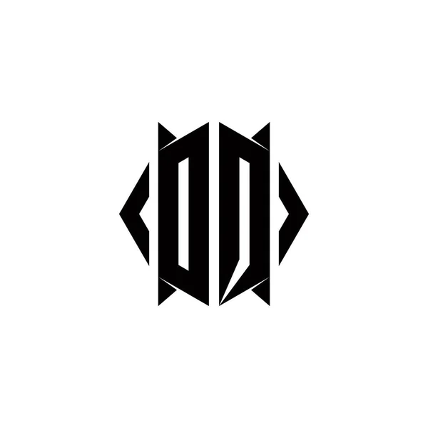Monograma Logotipo Com Design Forma Escudo Modelo Vetor Ícone Moderno —  Vetores de Stock