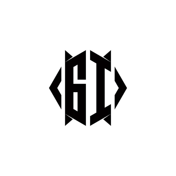 Logo Monogram Met Schildvorm Ontwerpt Template Vector Icoon Modern — Stockvector