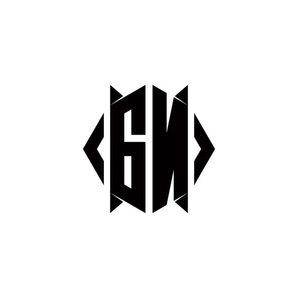 Logo Monograma Con Forma Escudo Diseños Plantilla Vector Icono Moderno — Vector de stock