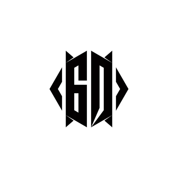 Logo Monogram Shield Shape Design Template Vector Icon Modern — 스톡 벡터