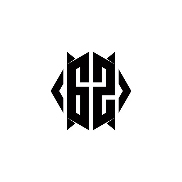 Logo Monogramm Mit Schild Form Designs Vorlage Vektorsymbol Modern — Stockvektor