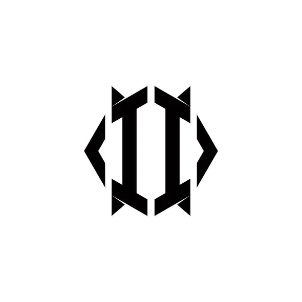 Монограмма Логотипа Рисунками Щитов — стоковый вектор