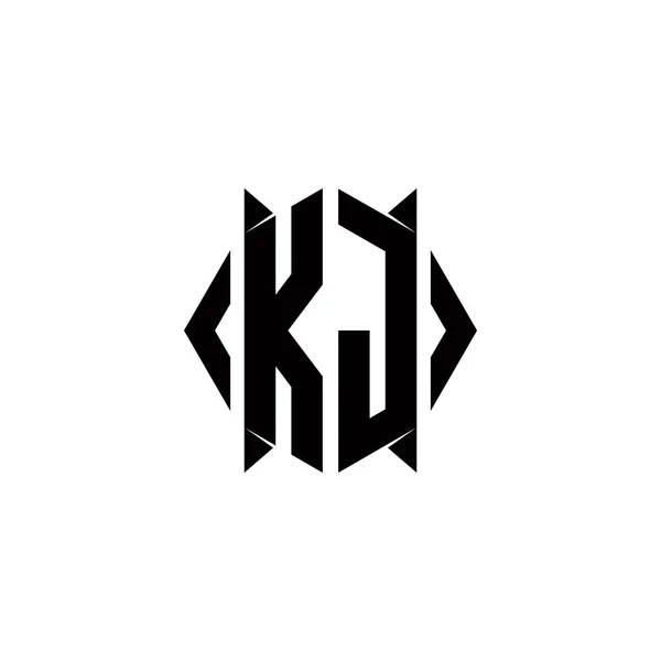 Monogram Logo Dengan Desain Perisai Ikon Vektor Modern - Stok Vektor