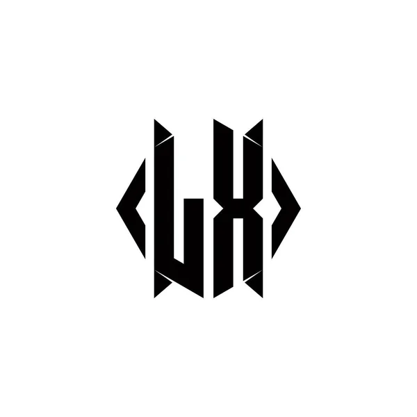 Logo Monogram Dengan Desain Perisai Templat Ikon Vektor Modern - Stok Vektor