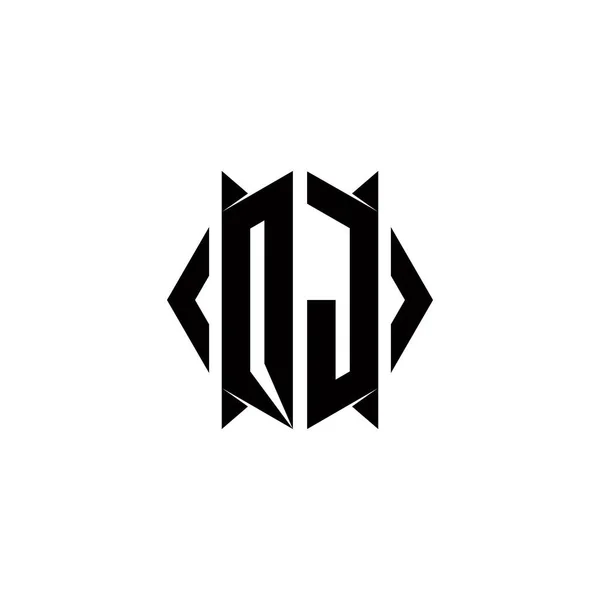 Монограма Логотипу Дизайном Шаблону Форми Щита Векторна Піктограма Сучасного — стоковий вектор