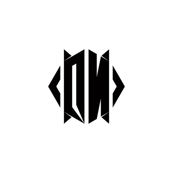 Logo Monogram Shield Shape Designs Template Vector Icon Modern — Stock Vector