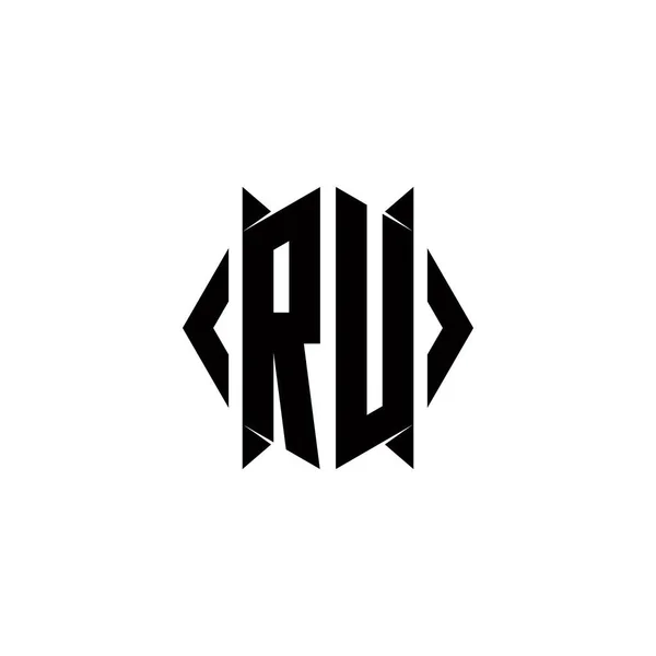 Logo Monogram Kształtem Tarczy Wzory Wektor Ikona Nowoczesny — Wektor stockowy