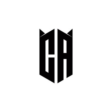 CA logo monogramı kalkan şekli tasarımı şablon vektör simgesi modern