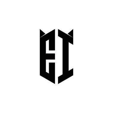 Kalkan şekilli el logosu tasarımı şablon vektör simgesi modern